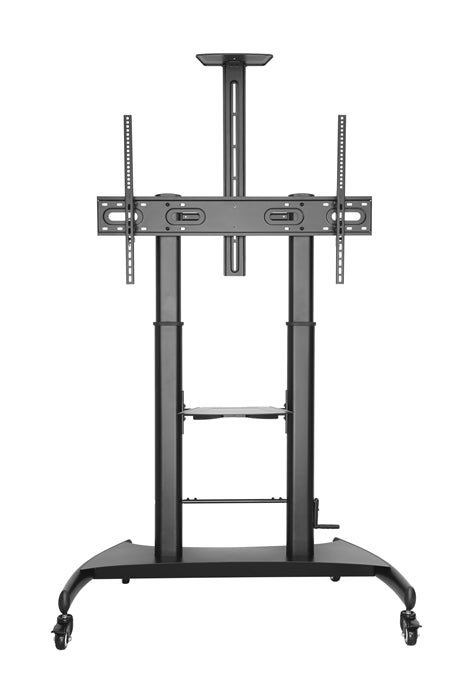 Brateck Large Screen Telescopic Height-Adjustable Steel TV Cart with Crank Handle Fit 60'-100' Up to 100kg- Matte Black Brateck Large Screen Telescopic Height-Adjustable Steel TV Cart with Crank Handle Fit 60'-100' Up to 100kg- Matte Black